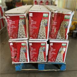 DALLAS LOCATION - Home Accents Holiday 7.5 ft. Festive Mixed Pine Flocked LED Pre-Lit Artificial Christmas Tree T12 - 6 UNITS