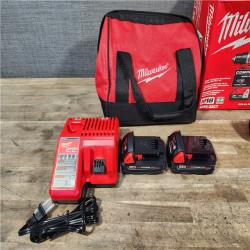 HOUSTON LOCATION - AS-IS Milwaukee M18 18V Lithium-Ion Brushless Cordless Compact Drill/Impact Combo Kit (2-Tool) W/(2) 2.0 Ah Batteries  Charger & Bag