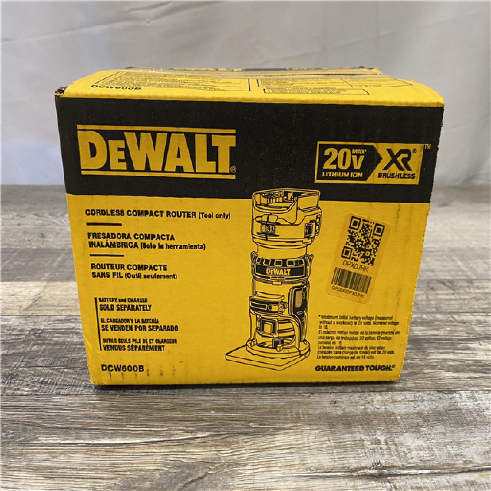 NEW - DEWALT 20V MAX XR Cordless Brushless Fixed Base Compact Router (Tool Only)