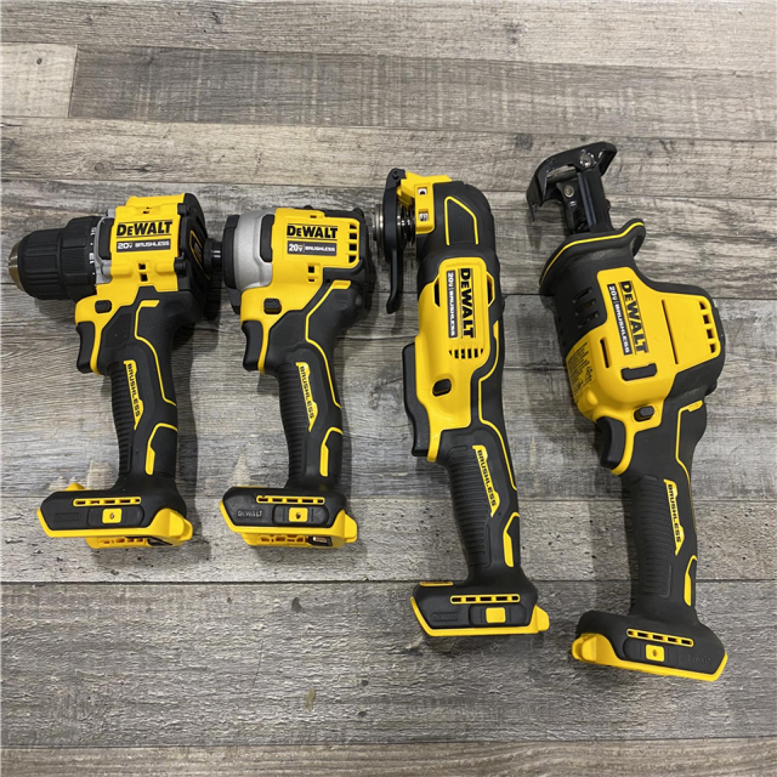 AS-IS DEWALT ATOMIC 20-Volt Lithium-Ion Cordless Brushless Combo Kit (4-Tool)