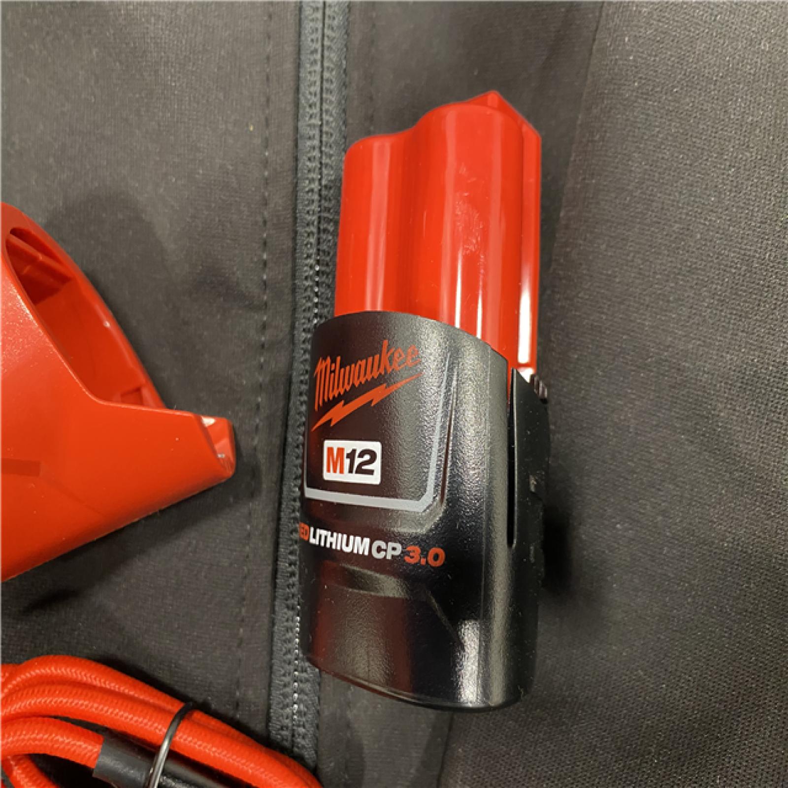 AS-IS Milwaukee Men's Medium 12-Volt Lithium-Ion Cordless Tough Shell Black Heated Jacket Kit