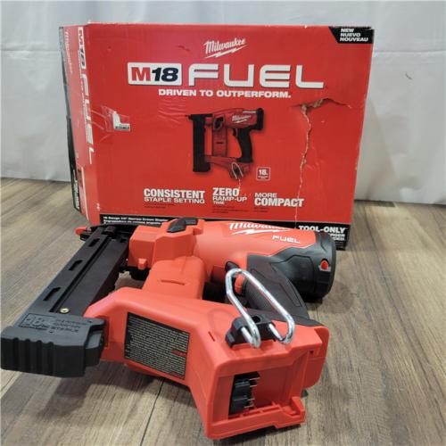 AS-IS  MILWAUKEE M18 FUEL 18-Volt Lithium-Ion Brushless Cordless 18-Gauge 1/4 in. Narrow Crown Stapler (Tool-Only)