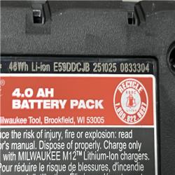 AS-IS Milwaukee 12-Volt Lithium-Ion XC Battery Pack 4.0 Ah and Charger Starter Kit
