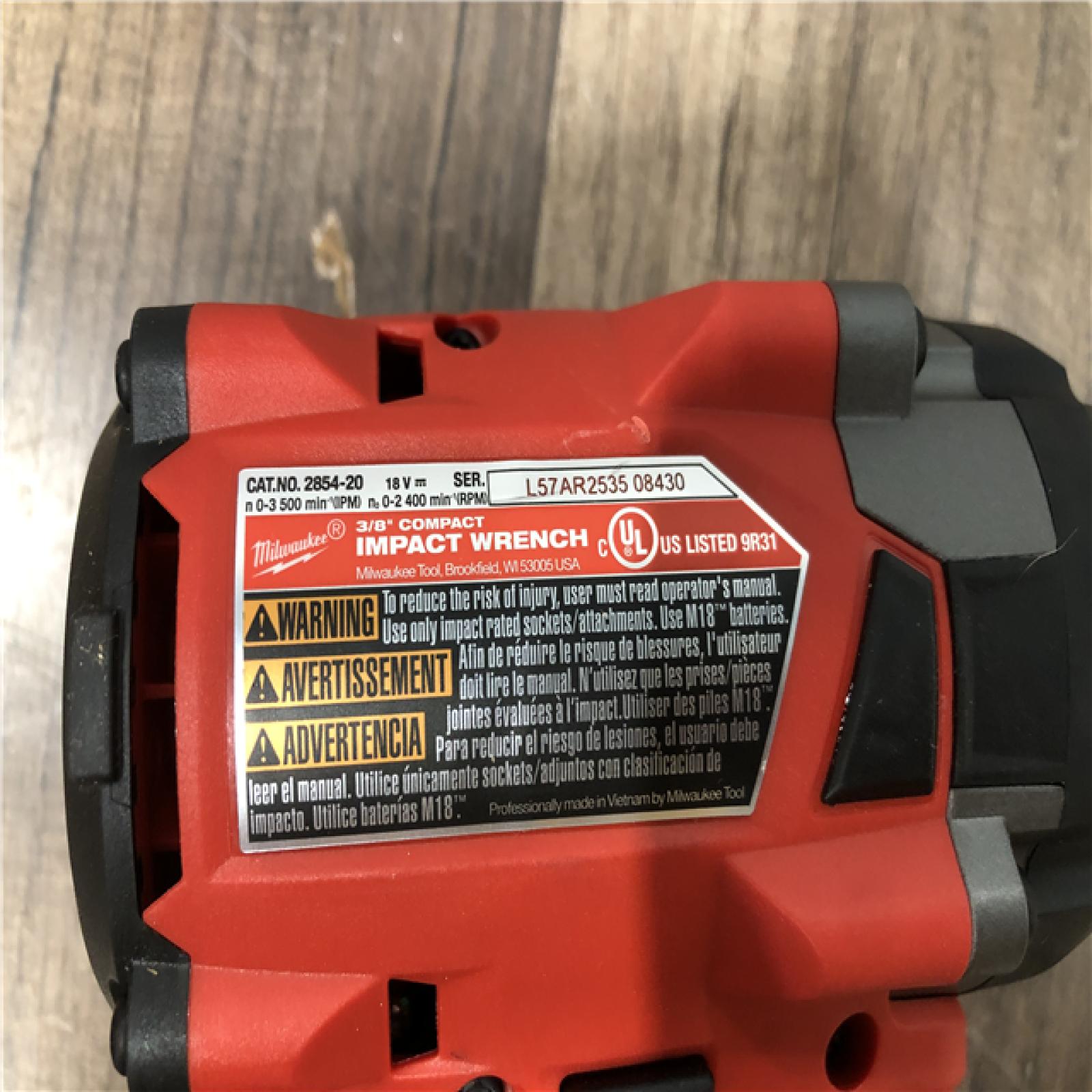 AS-IS Milwaukee FUEL GEN-3 18V Lithium-Ion Brushless Cordless 3/8 in. Compact Impact Wrench with Friction Ring (Tool-Only)