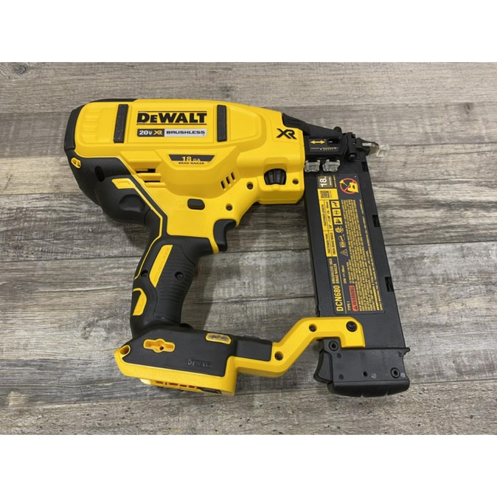 AS-IS DEWALT 20V MAX XR Lithium-Ion Electric Cordless 18-Gauge Brad Nailer (Tool Only)