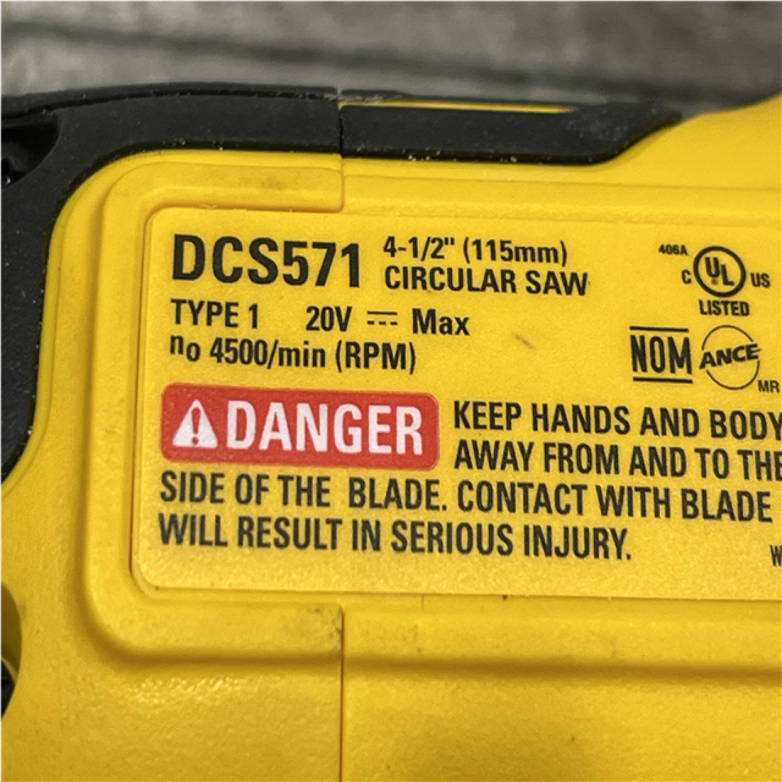 AS-IS DEWALT ATOMIC 20V MAX Cordless Brushless 4-1/2 in. Circular Saw (Tool Only)
