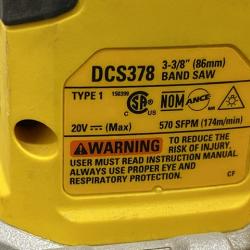 AS-IS DEWALT 20-Volt MAX Lithium-Ion 3-3/8 in. Cordless Band Saw Kit