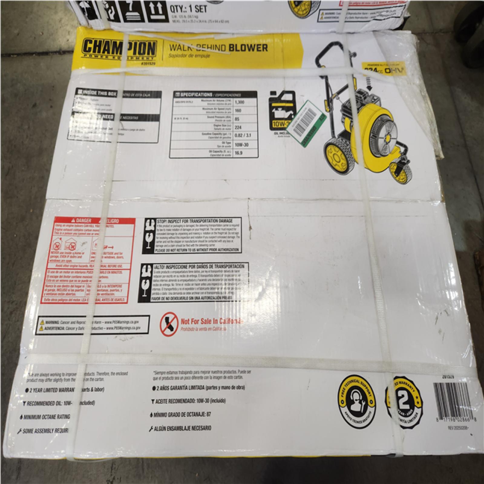 Phoenix NEW Champion Power Equipment 160 mph 224cc 1300 CFM Walk-Behind Gas Leaf Blower