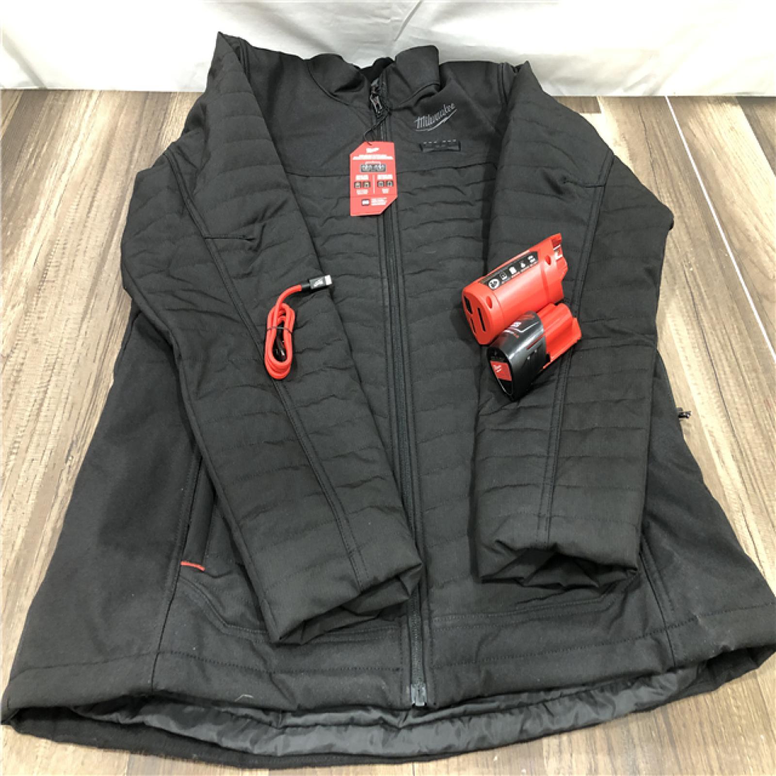 AS-IS Milwaukee Women's Large 12-Volt Lithium-Ion Cordless AXIS Black Heated Quilted Jacket Kit