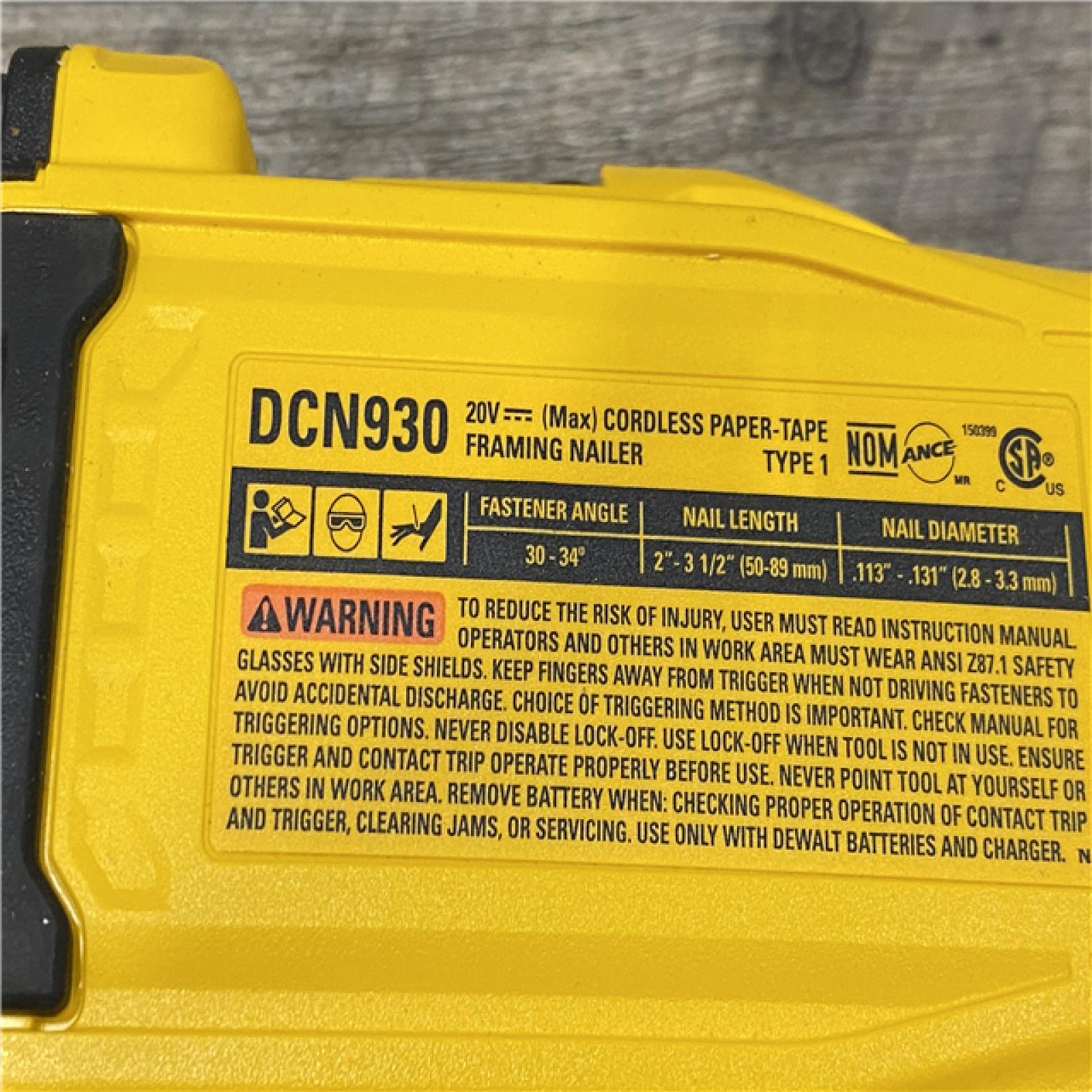 AS-IS DEWALT 20V 30 Degree Cordless Framing Nailer (Tool-Only)