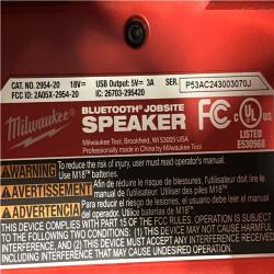 AS-IS Milwaukee 18V Lithium-Ion Cordless Wireless Bluetooth Jobsite Speaker (Tool-Only)
