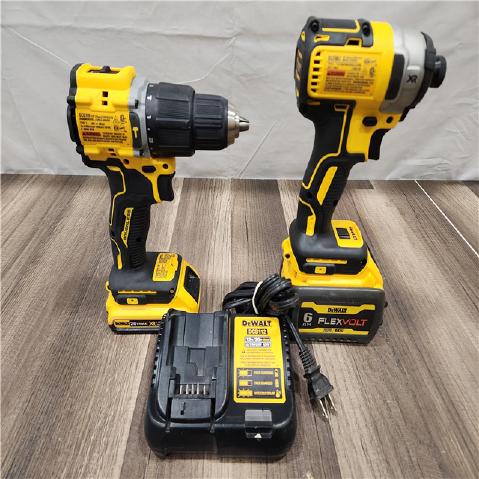 AS-IS- Dewalt 20V MAX ATOMIC Compact Cordless Drill Driver and Impact Driver Combo Kit-(Batteries  Charger and Bag)