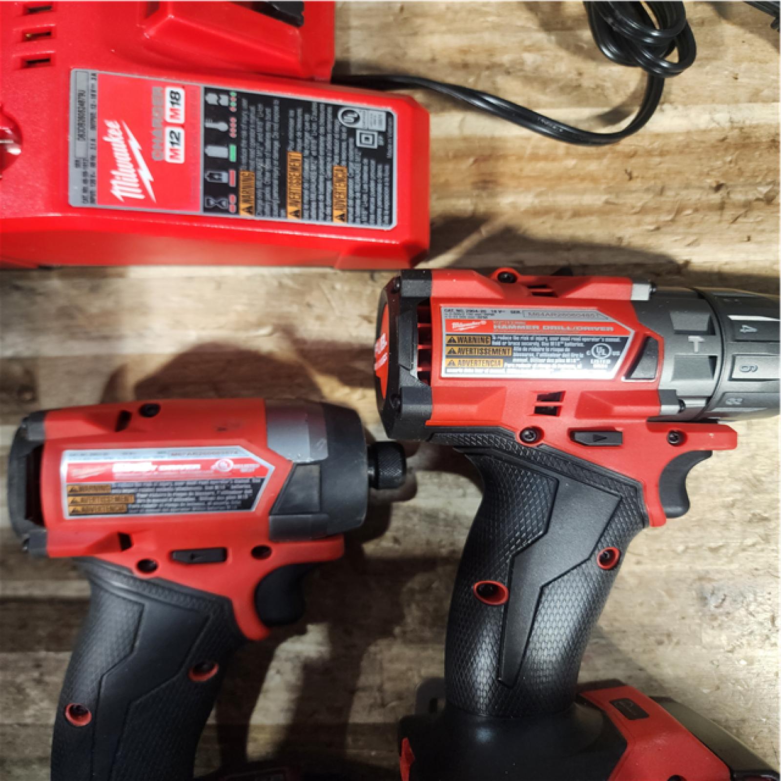 Houston Location AS-IS Milwaukee FUEL 18V Lithium-Ion Brushless Cordless Hammer Drill and Impact Driver Combo Kit