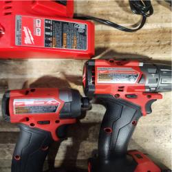 Houston Location AS-IS Milwaukee FUEL 18V Lithium-Ion Brushless Cordless Hammer Drill and Impact Driver Combo Kit