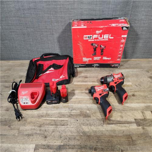HOUSTON LOCATION - AS-IS Milwaukee 3497-22 12V Brushless Hammer Drill and Impact Driver Combo Kit