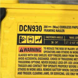 AS-IS DEWALT 20V 30 Degree Cordless Framing Nailer (Tool-Only)