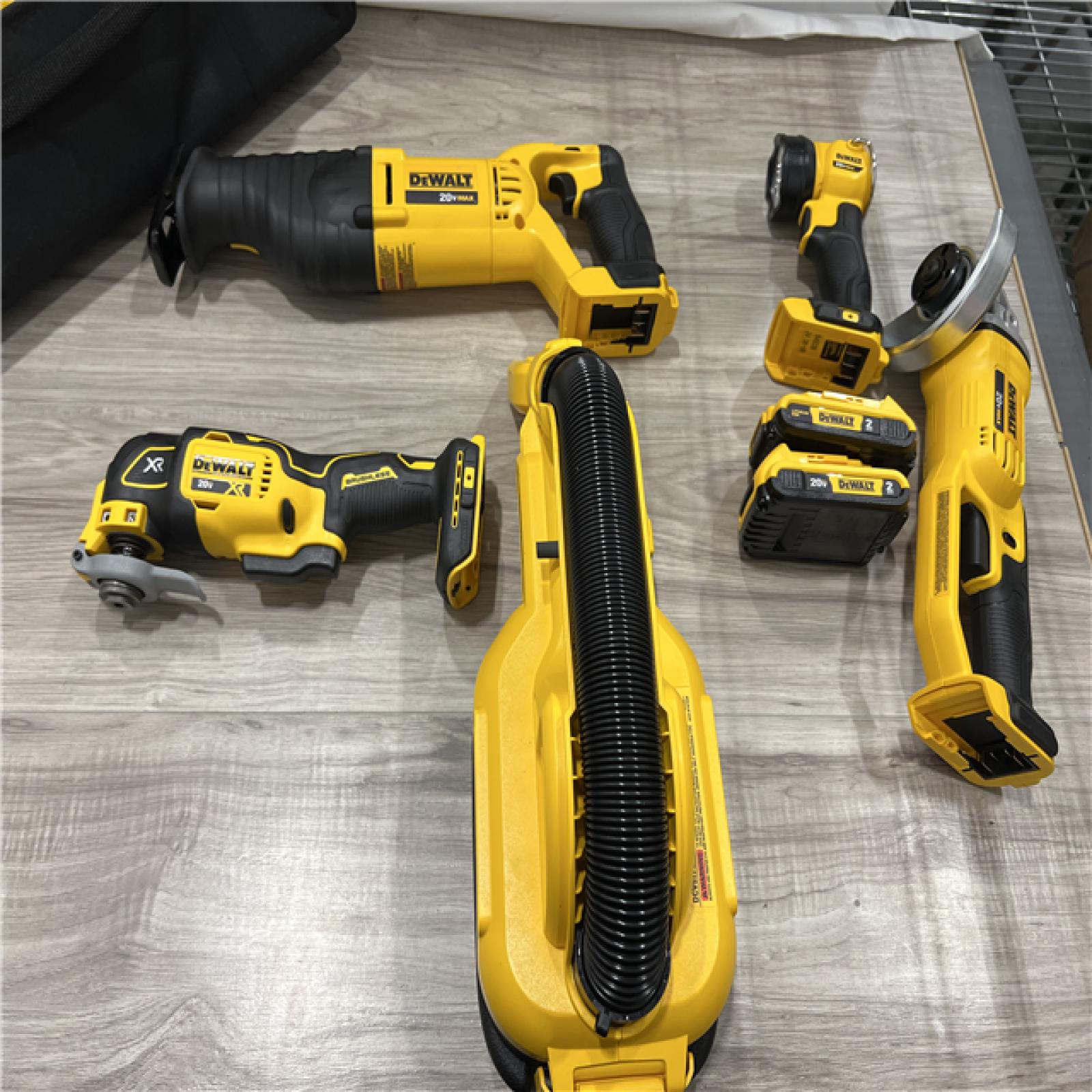 AS-IS DEWALT 20-Volt Max Lithium-Ion 10-Tool Cordless Combo Kit with Two 2.0 Ah Batteries  Charger and 2 Bags