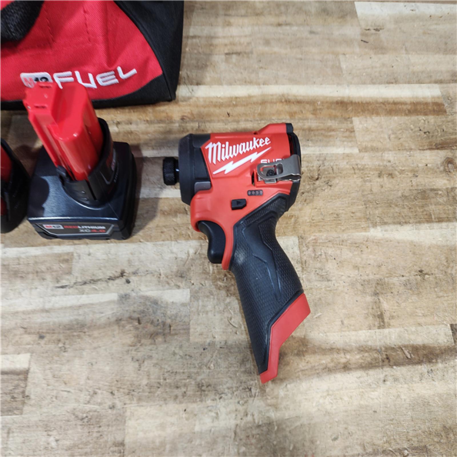 HOUSTON LOCATION - AS - IS Milwaukee FUEL 12V Lithium-Ion Brushless Cordless 1/4 in. Hex Impact Driver Kit