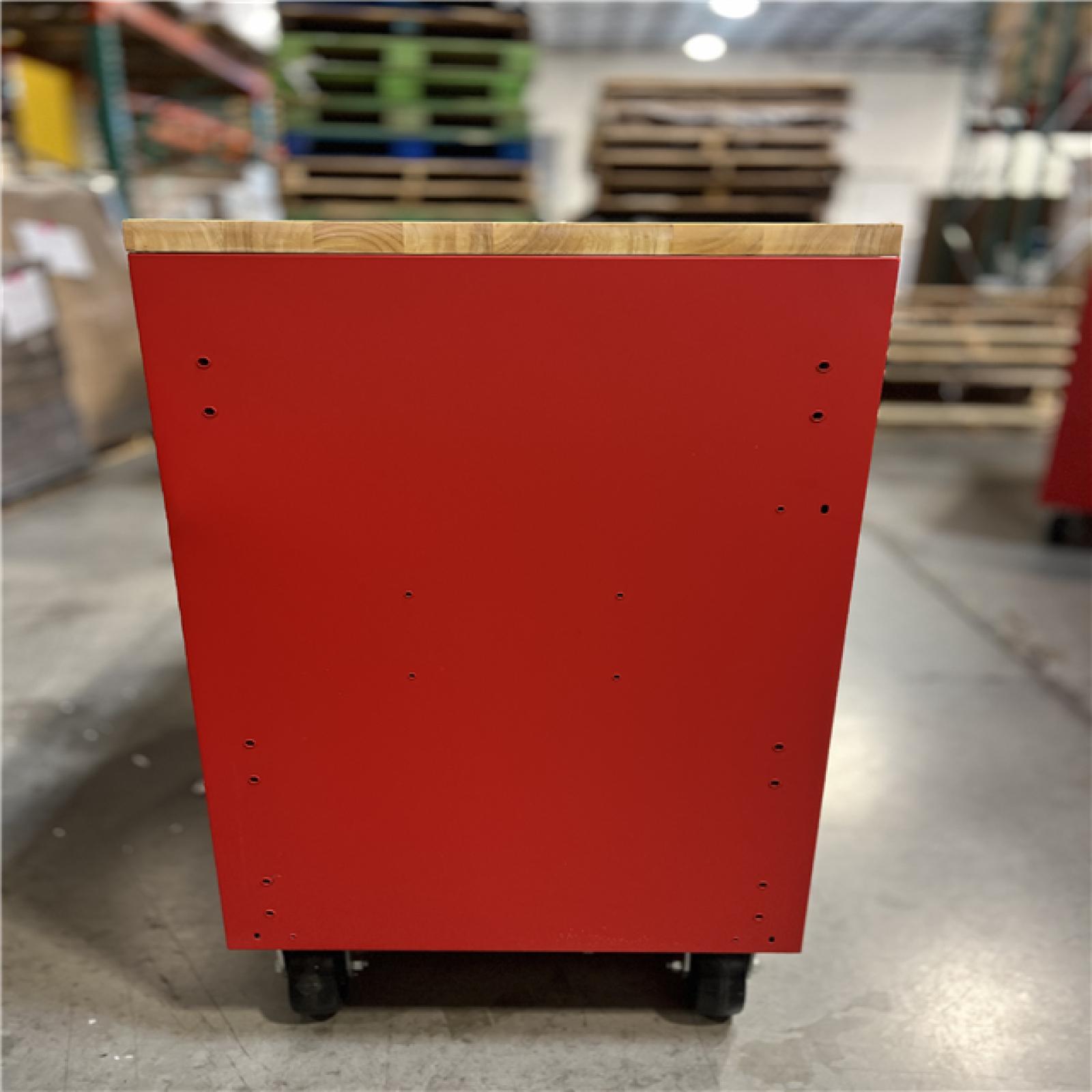 DALLAS LOCATION- AS-IS  Milwaukee Tool Storage 52 in. W x 22 in. D Heavy Duty Red Mobile Workbench Cabinet