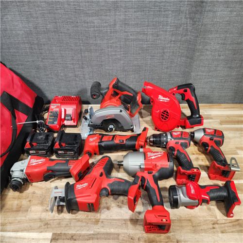 HOUSTON LOCATION - AS-IS Milwaukee 18-Volt Lithium-Ion Cordless (9-Tool) Combo Kit