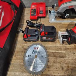 HOUSTON LOCATION - AS-IS M18 18V Lithium-Ion Cordless Combo Kit (5-Tool) with (2) BATTERY & CHARGER