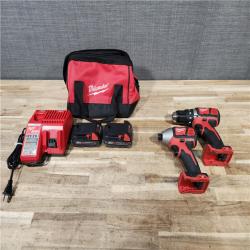 HOUSTON LOCATION - AS-IS Milwaukee 18V Lithium-Ion Cordless Drill Driver/Impact Driver Combo Kit