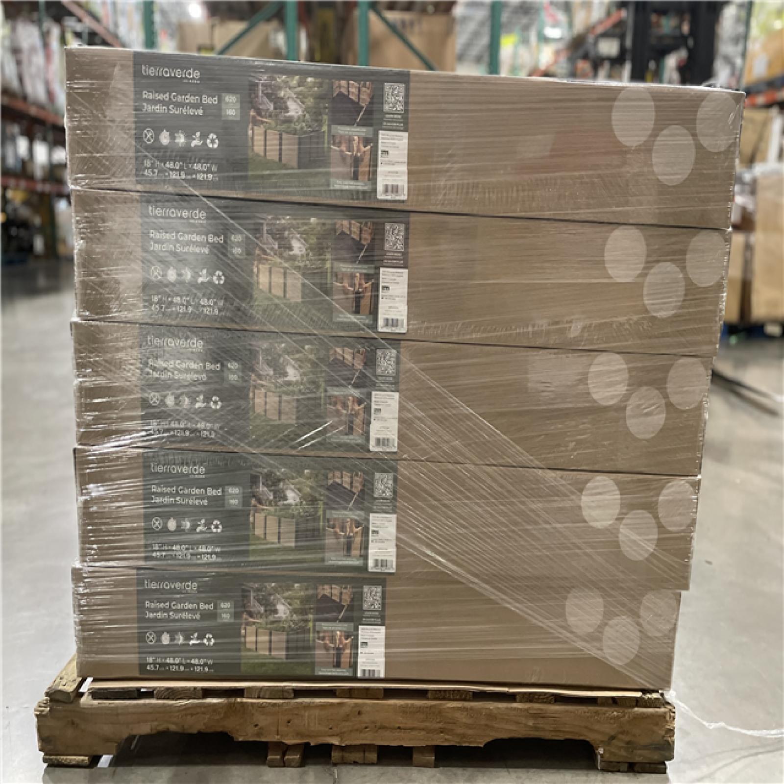 DALLAS LOCATION - Tierra Verde 48 in. x 48 in. Raised Garden Box Khaki and Black Recyclable Plastic 1-Pack PALLET-(10 CASES)
