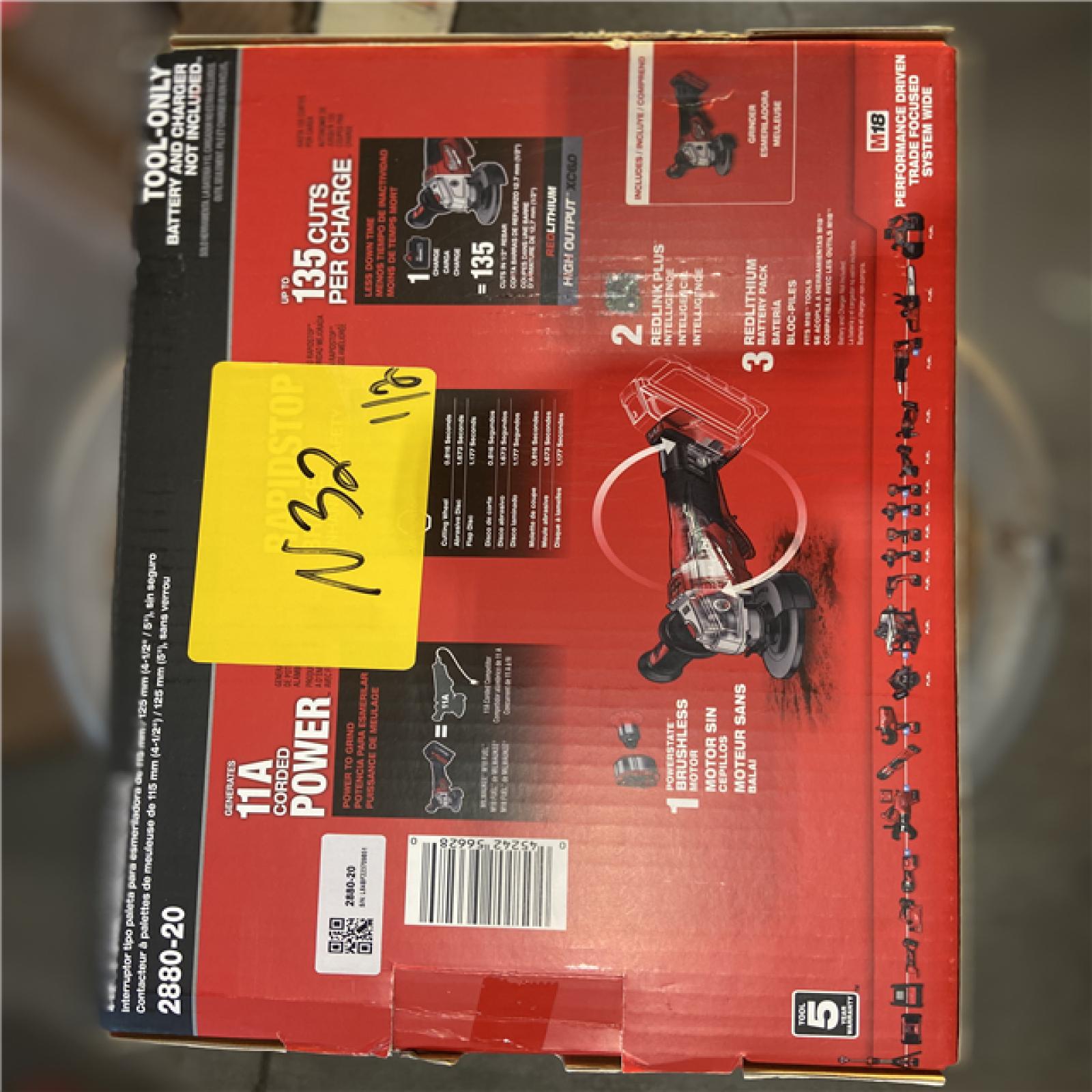 NEW! - Milwaukee M18 FUEL 18V Lithium-Ion Brushless Cordless 4-1/2 in./5 in. Grinder w/Paddle Switch (Tool-Only)