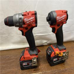 AS-IS MILWAUKEE M18 FUEL 18V Lithium-Ion Brushless Cordless Hammer Drill and Impact Driver Combo Kit (2-Tool) with 2 Batteries