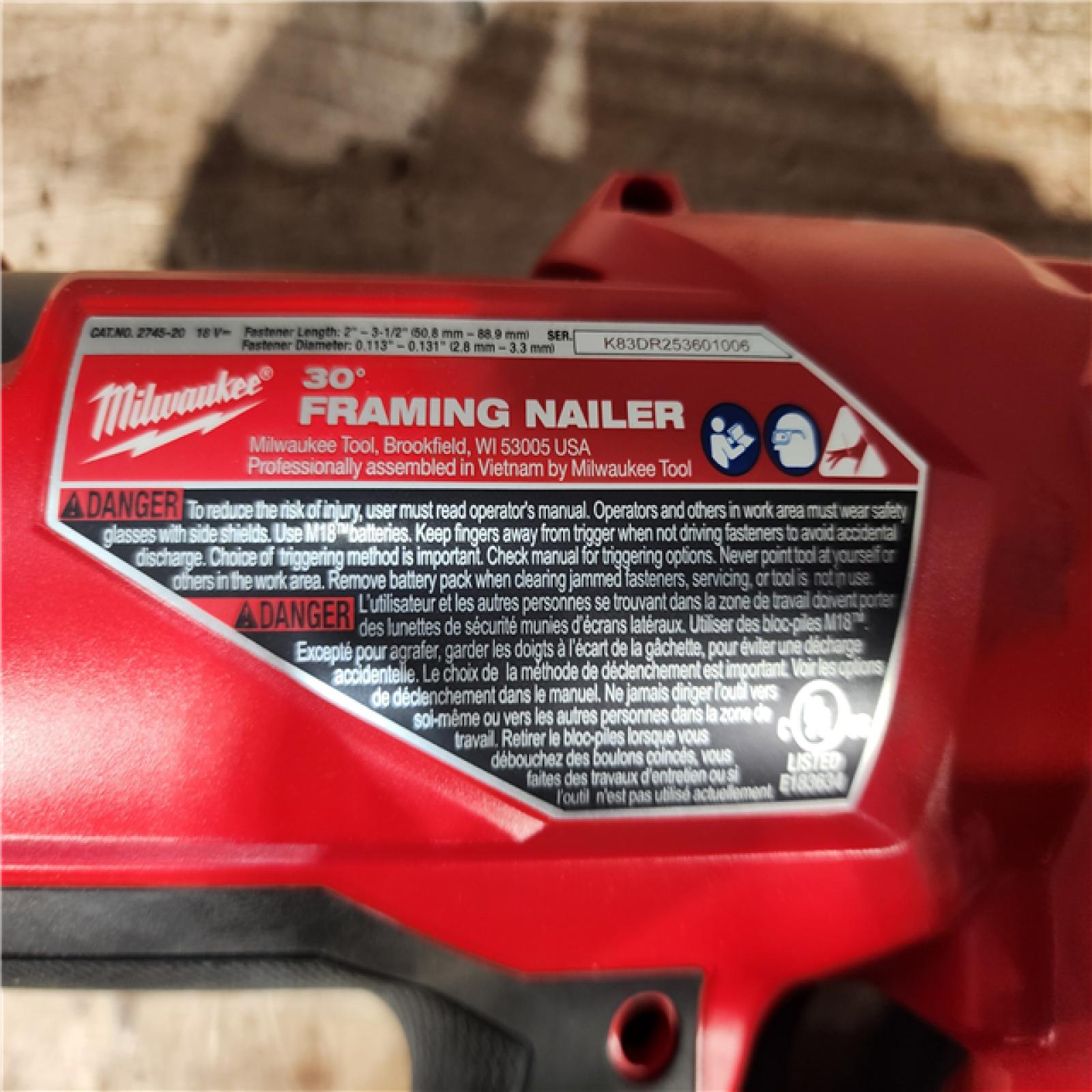 HOUSTON LOCATION - AS - IS Milwaukee FUEL 3-1/2 in. 18-Volt 30-Degree Lithium-Ion Brushless Cordless Framing Nailer (Tool-Only)