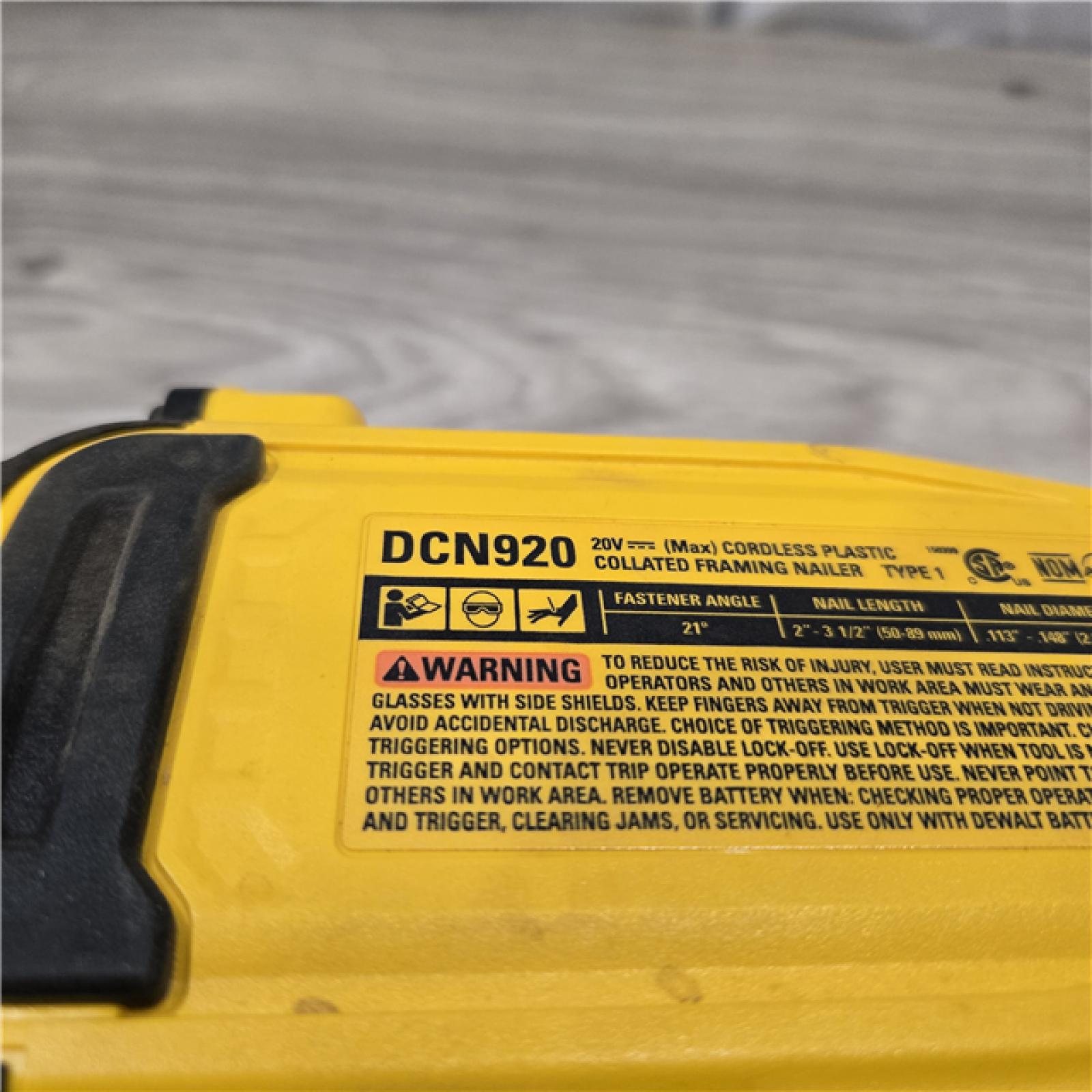 AS-IS DEWALT 20-Volt 21° Cordless Framing Nailer (Tool-Only)