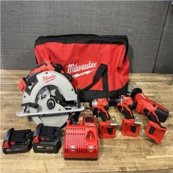 Houston Location AS-IS Milwaukee M18 Cordless Brushless 4 Tool Combo Kit