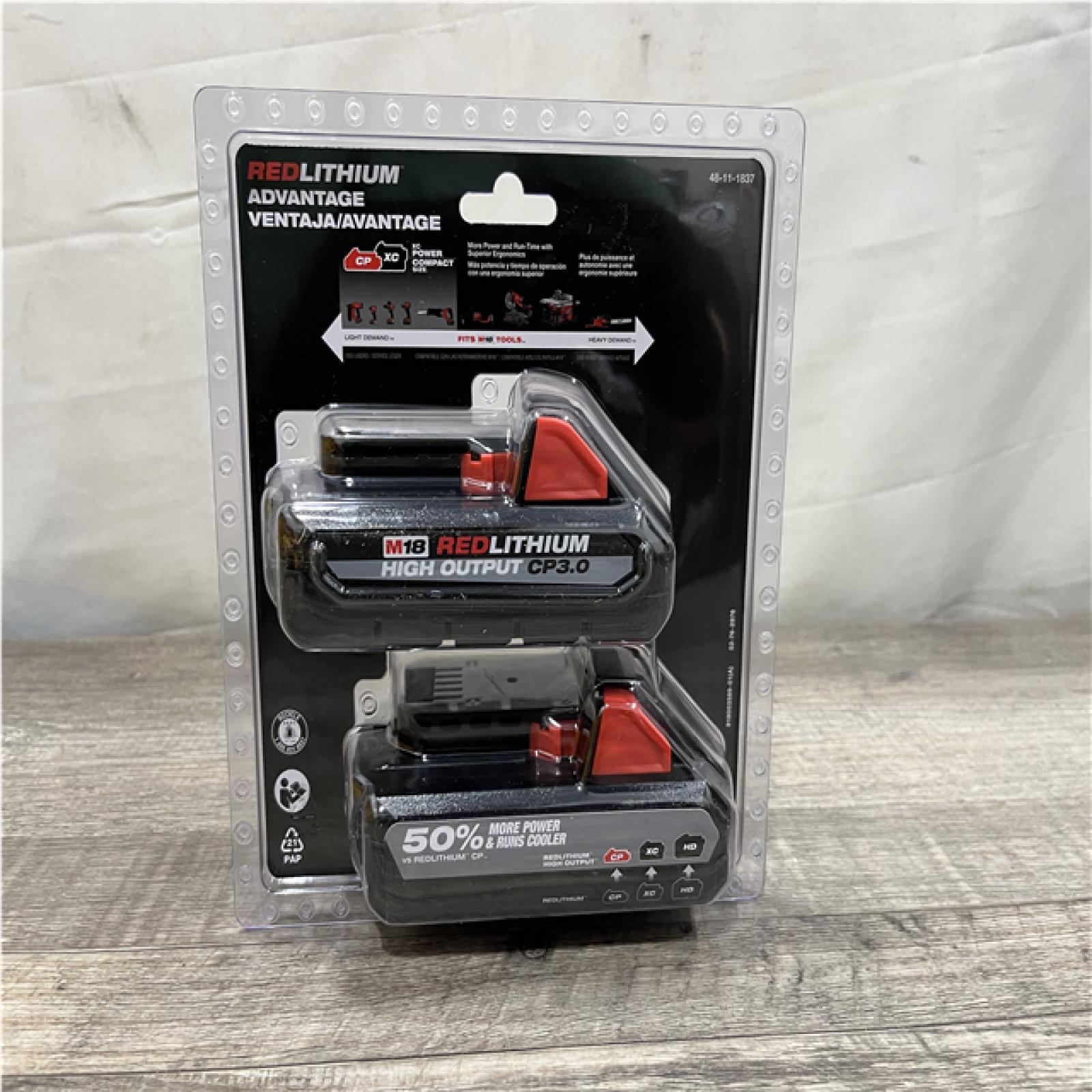 NEW - Milwaukee 18V Lithium-Ion HIGH OUTPUT CP 3.0Ah Battery Pack (2-Pack)