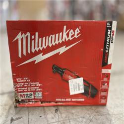 NEW! - Milwaukee M12 12V Lithium-Ion Cordless 3/8 in. Ratchet Kit with One 1.5 Ah Battery  Charger and Tool Bag