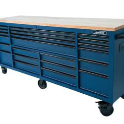 DALLAS LOCATION- NEW!- Husky Tool Storage Heavy Duty 84 in. W x 24 in. D Matte Blue Mobile Workbench Cabinet