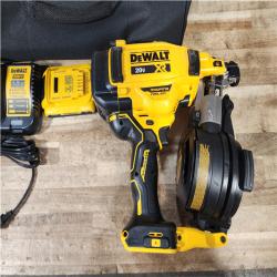 HOUSTON LOCATION - AS - IS DEWALT 20V MAX Lithium-Ion 15-Degree Electric Cordless Roofing Nailer Kit