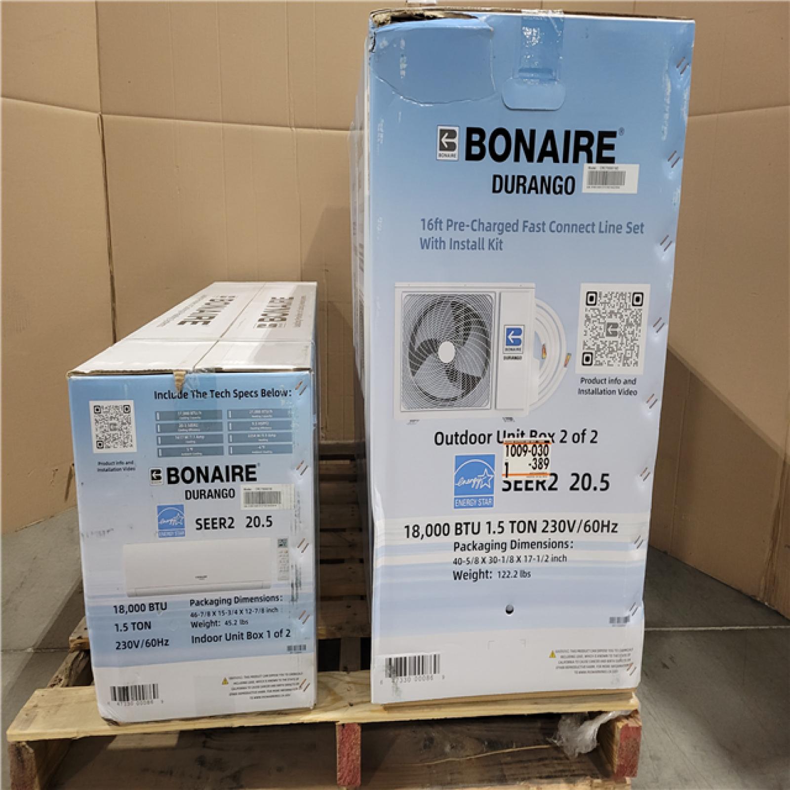 California NEW Bonaire Durango Split Air Conditioner (Damaged Boxes)