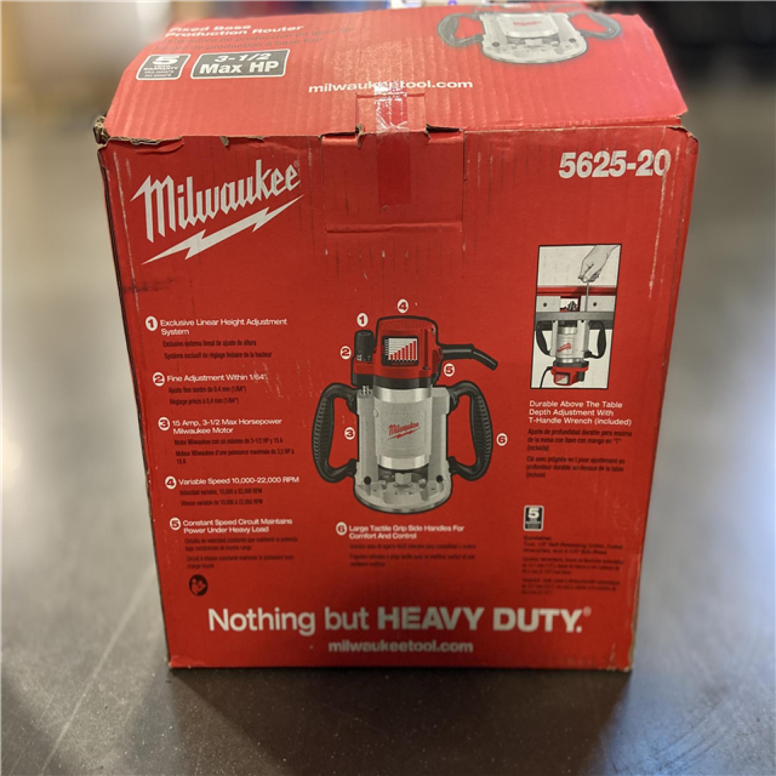 AS-IS Milwaukee 3-1/2 Max HP Fixed-Base Production Router