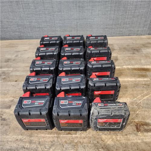 HOUSTON LOCATION - AS-IS MILWAUKEE BATTERY PACK QTY - 15