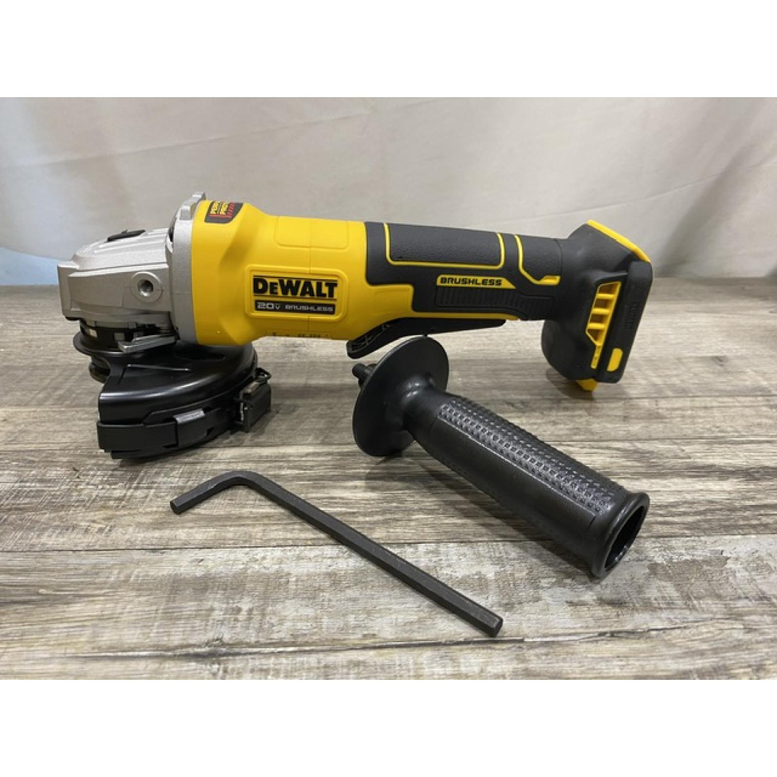 AS-IS DEWALT 20V MAX Cordless Brushless 4-1/2 in. Angle Grinder with Paddle Switch (Tool Only)