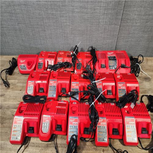 HOUSTON LOCATION - AS-IS MILWAUKEE BATTERY CHARGER PACK QTY - 15