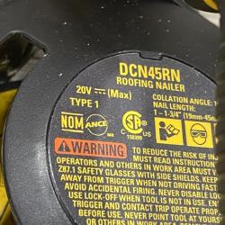 AS-IS DEWALT 20V MAX Lithium-Ion 15-Degree Electric Cordless Roofing Nailer Kit