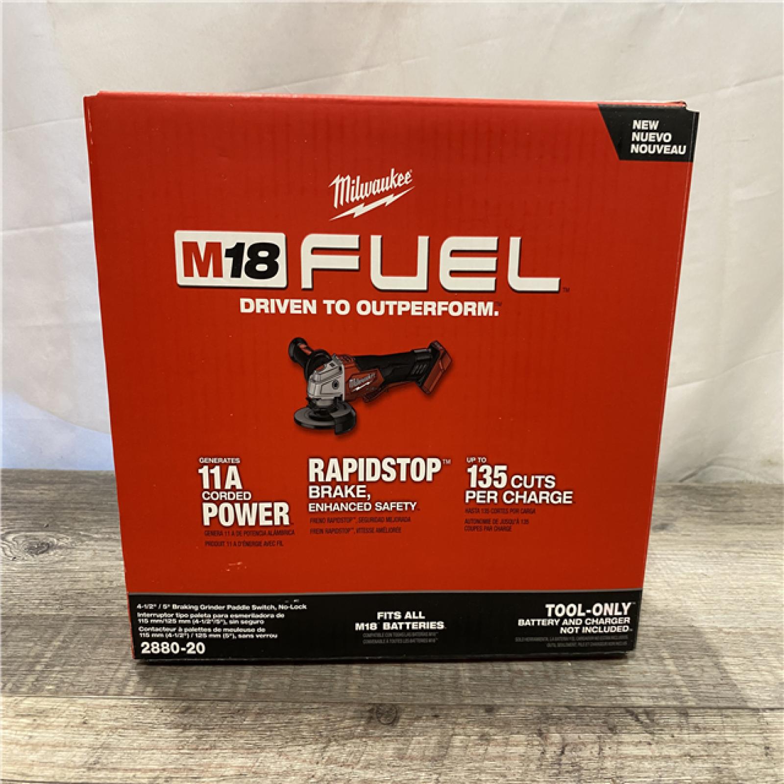 NEW - Milwaukee FUEL 18V Lithium-Ion Brushless Cordless 4-1/2 in./5 in. Grinder w/Paddle Switch (Tool-Only)