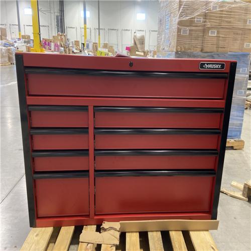 DALLAS LOCATION - Husky Heavy-Duty 52 in. W x 20 in. D 9-Drawer Matte Red Rolling Tool Cabinet