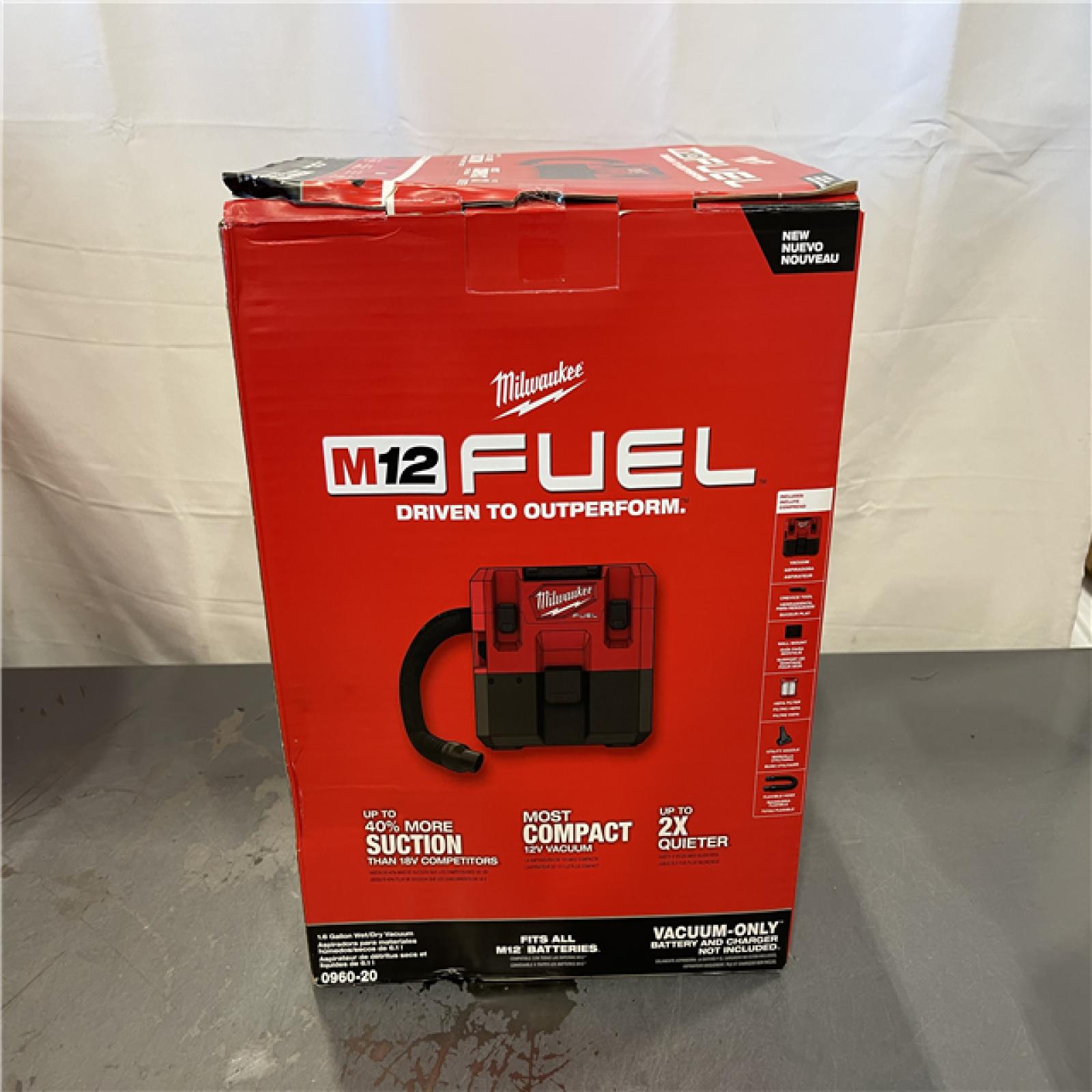 New! - Milwaukee M12 FUEL 12-Volt Lithium-Ion Cordless 1.6 Gal. Wet/Dry Vacuum