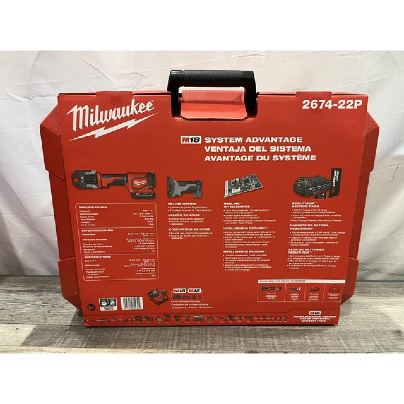 NEW - Milwaukee 18V Lithium-Ion Cordless Short Throw PEX Press Tool Kit
