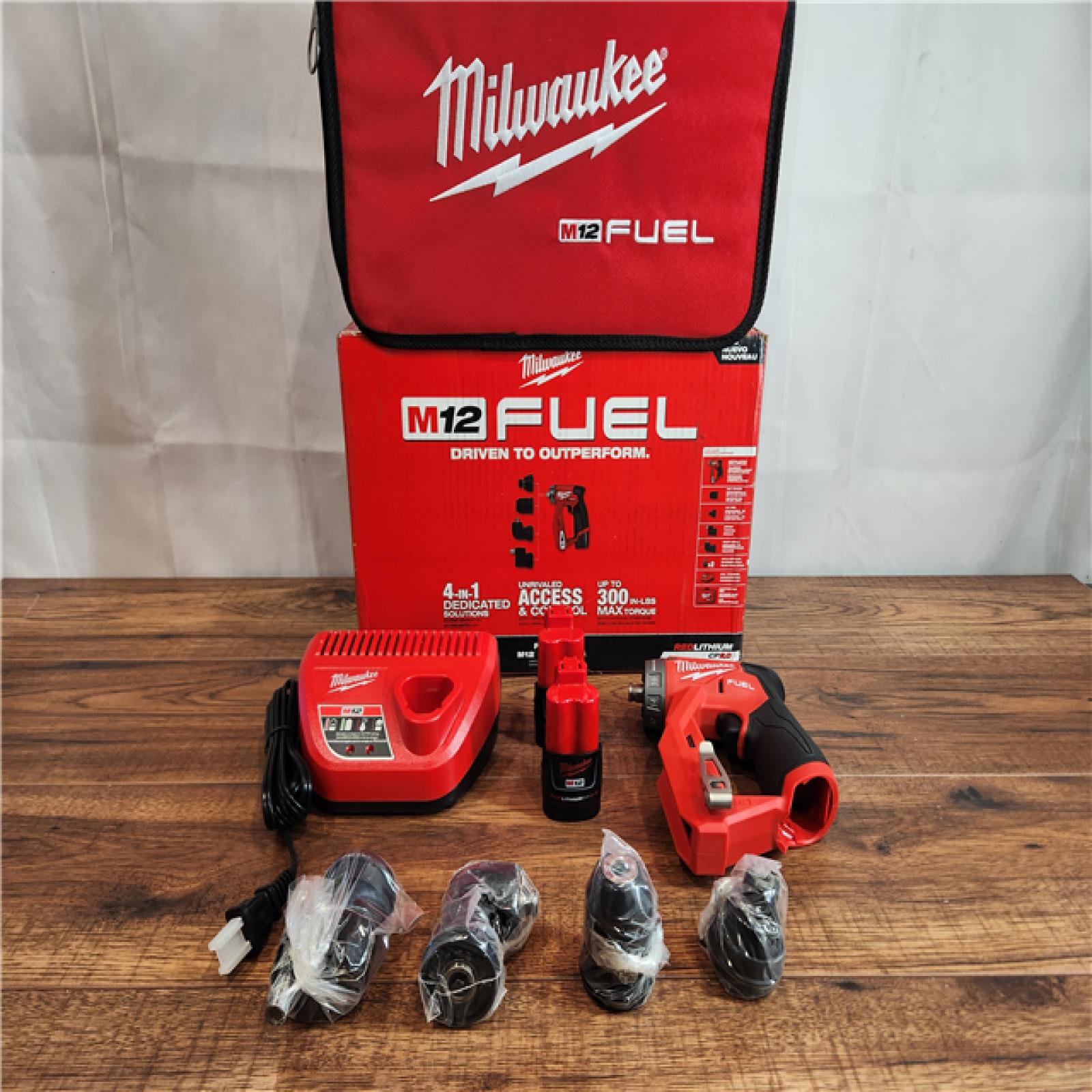 AS-IS Milwaukee M12 FUEL 12V Brushless Installation 4-in-1 Drill/Driver Kit