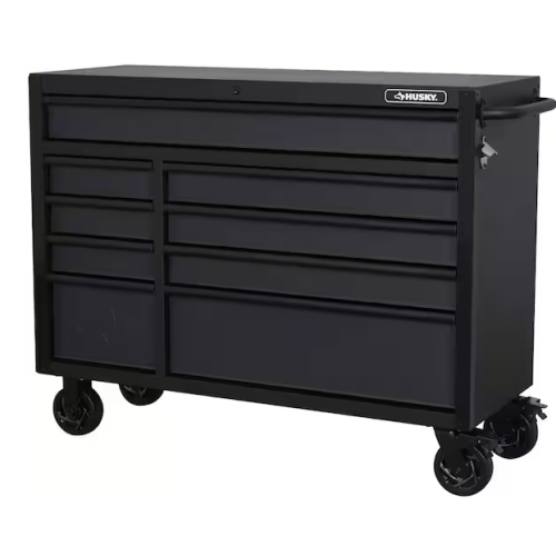 DALLAS LOCATION- AS-IS Heavy-Duty 52 in. 9-Drawer Matte Black Rolling Tool Cabinet