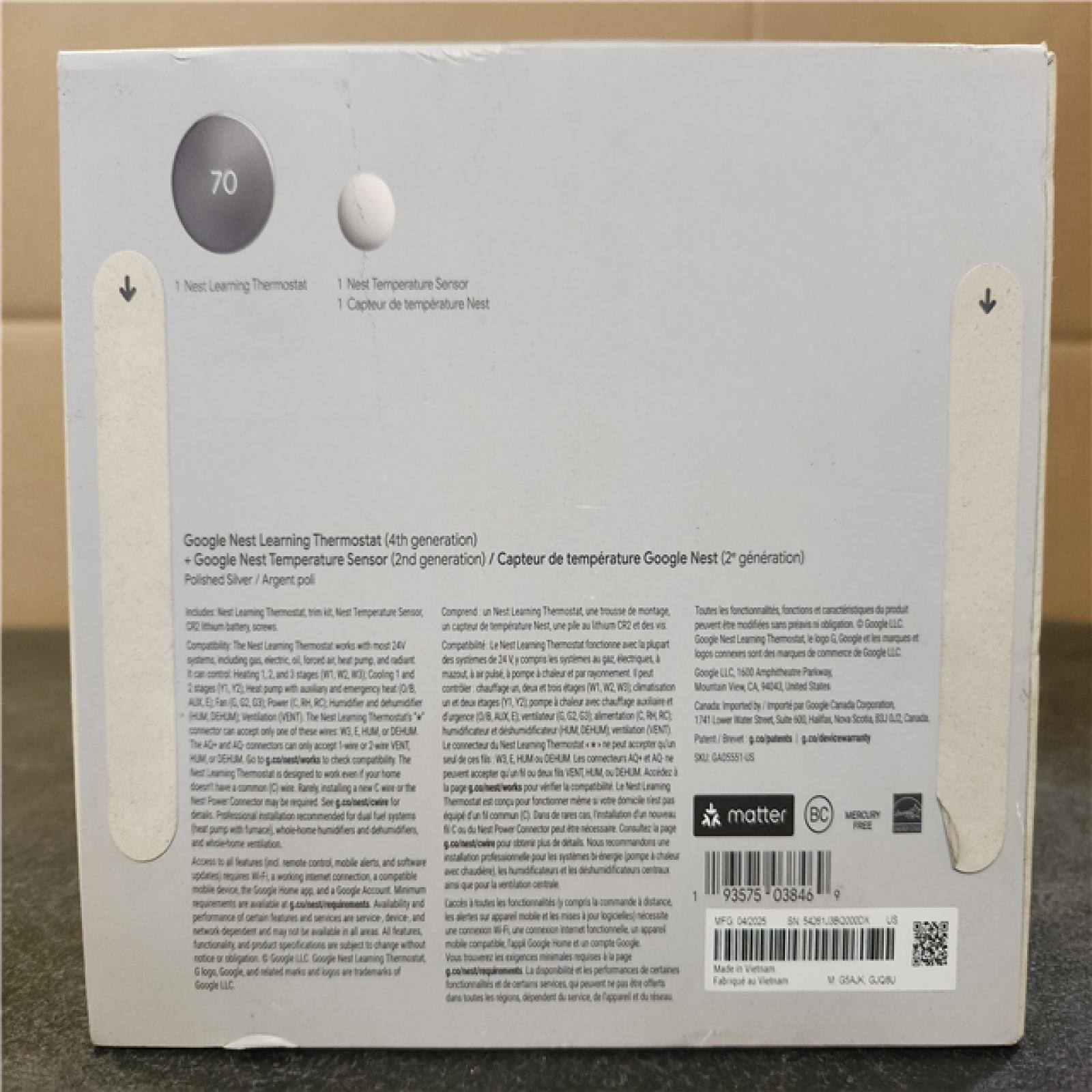 Phoenix NEW Google Nest Learning Thermostat (4th Gen) with Nest Temperature Sensor (2nd Gen)