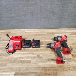 HOUSTON LOCATION - AS-IS MILWAUKEE 2 TOOL COMBO KIT W/ (2) BATTERY & CHARGER